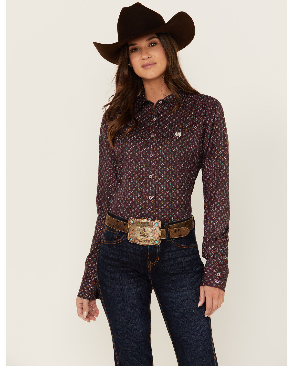 Cinch Women's ARENAFLEX™ Printed Long Sleeve Button-Down Western Shirt