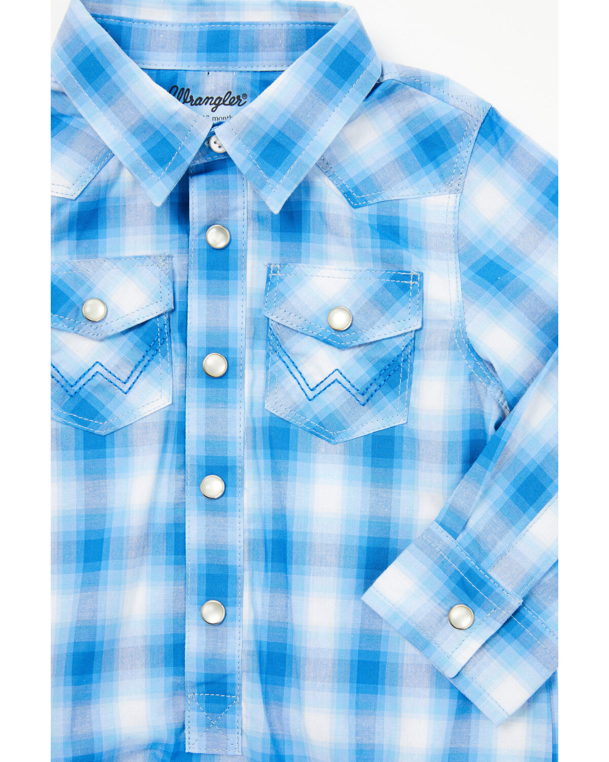 Wrangler Infant Boys' Plaid Print Long Sleeve Snap Onesie