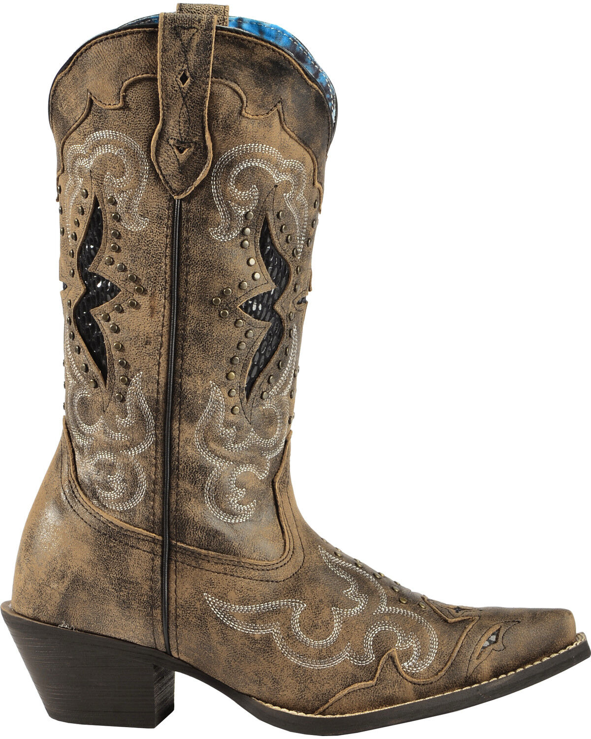 Laredo Women's Lucretia Studded Snake Inlay Western Boots - Snip Toe