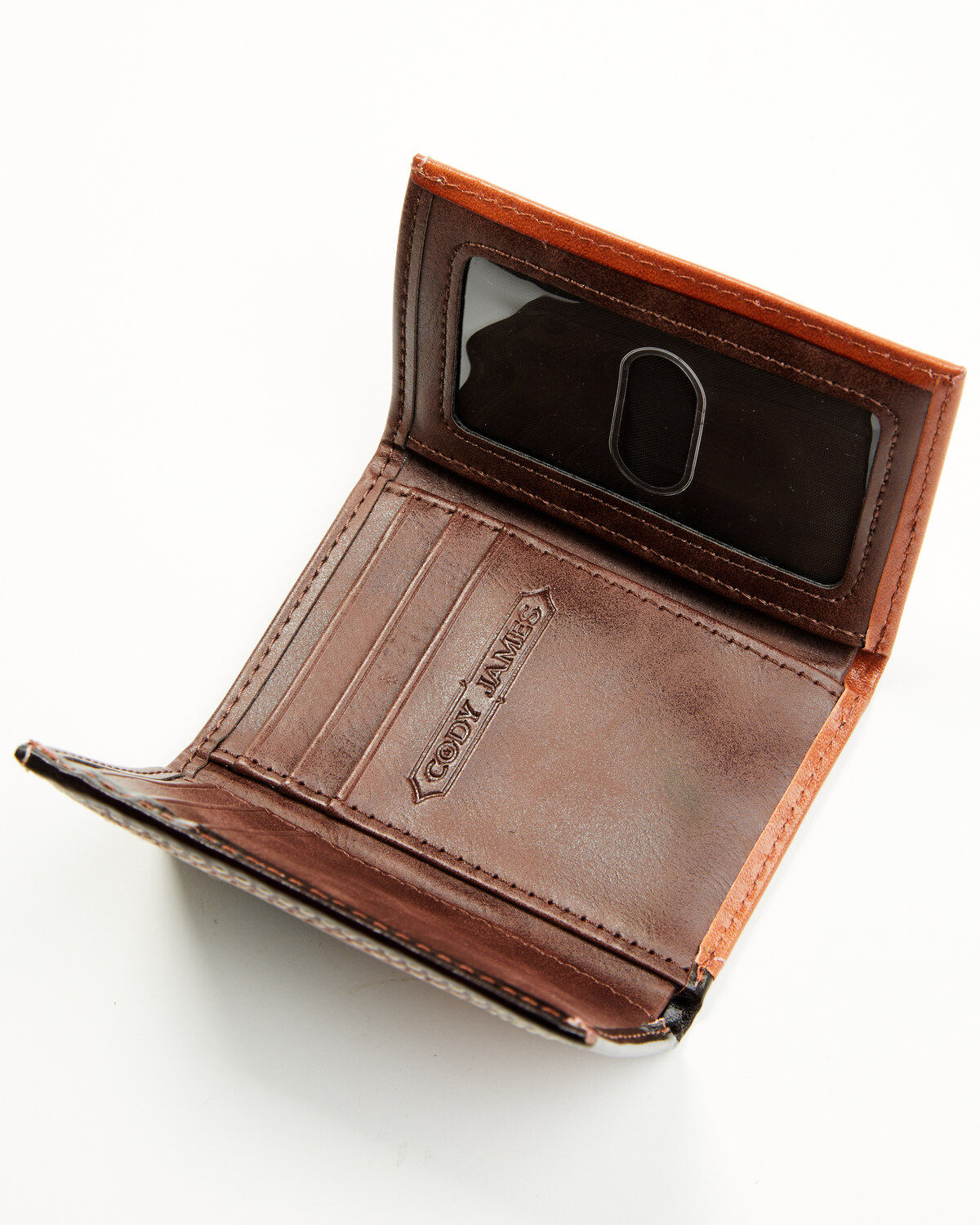 Cody James Men's Embossed Hairon Trifold Wallet
