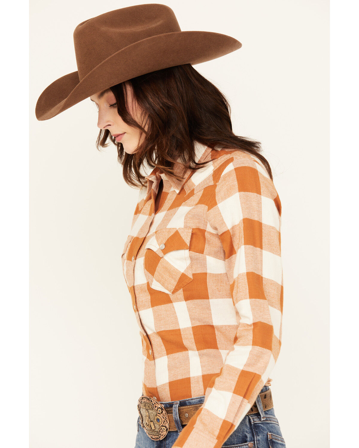 Wrangler Retro Women's Boot Barn Exclusive Plaid Print Long Sleeve Pearl Snap Flannel Shirt
