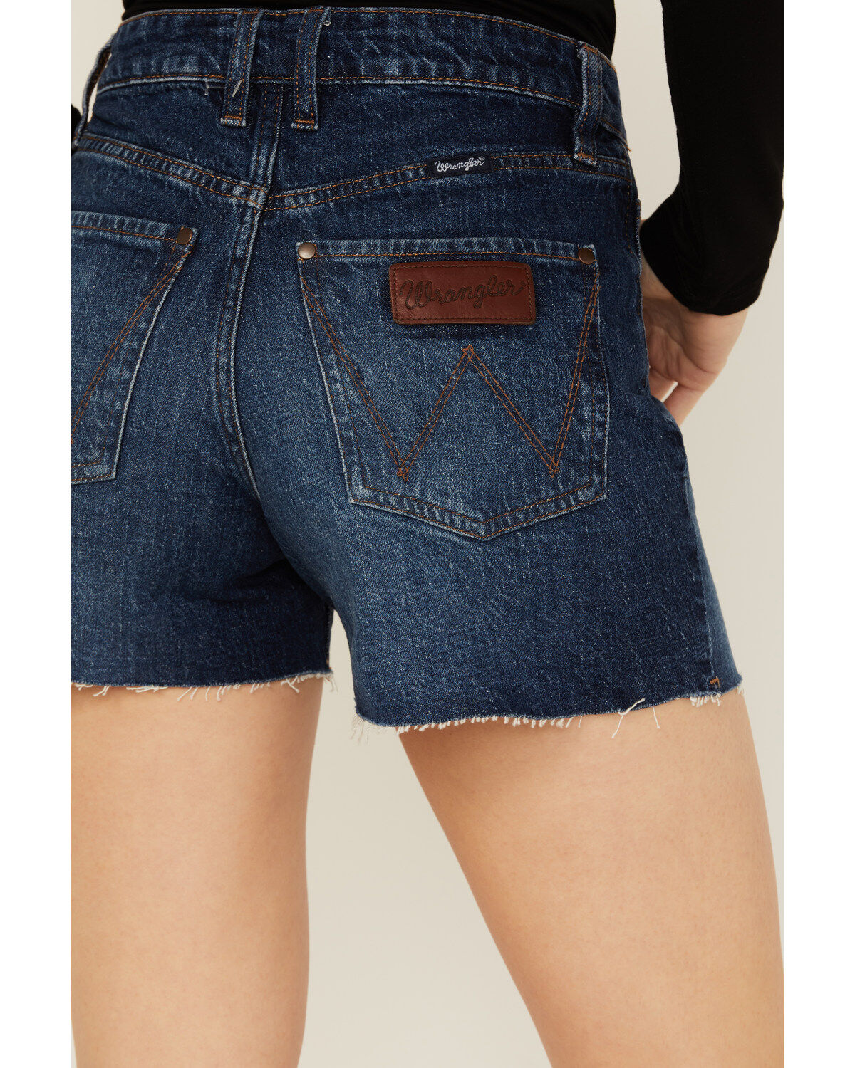 Wrangler Retro Women's Dark Wash Bailey High Rise Cutoff Denim Shorts