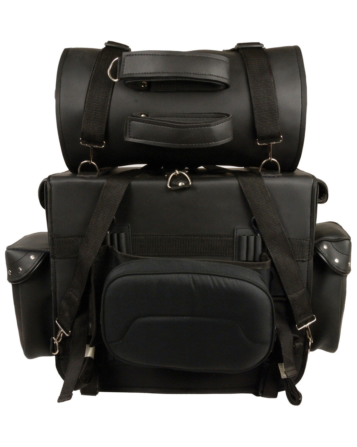 Milwaukee Leather Large PVC 2 Piece Touring Studded Sissy Bar Pack