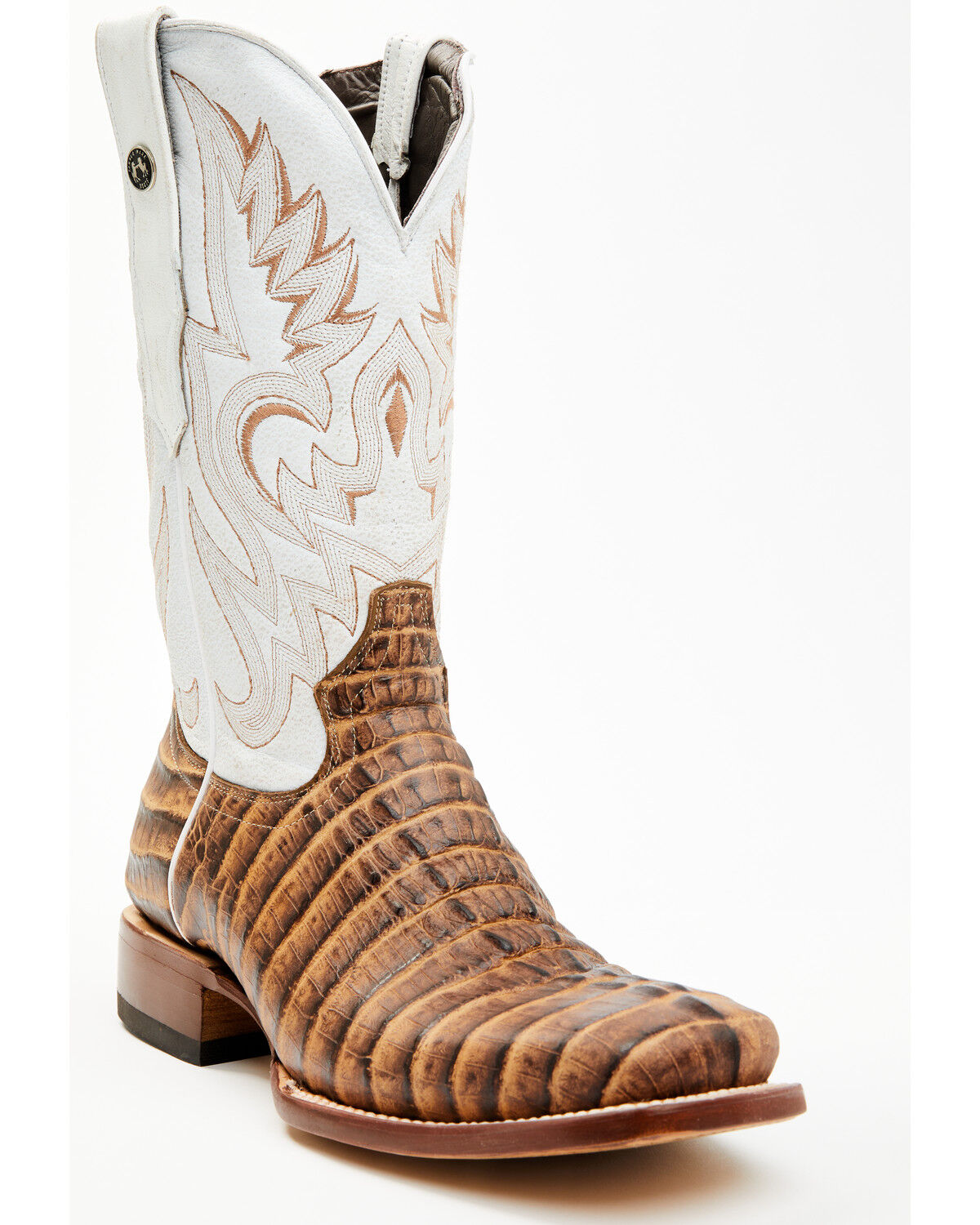Tanner Mark Men's Caiman Print Western Boots - Broad Square Toe