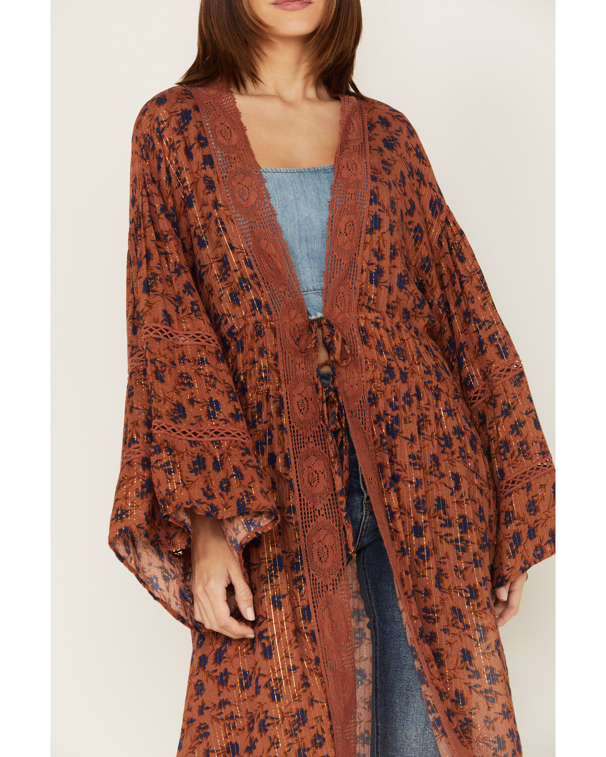 Jen's Pirate Booty Women's Floral Print Wildflower Trinity Kimono