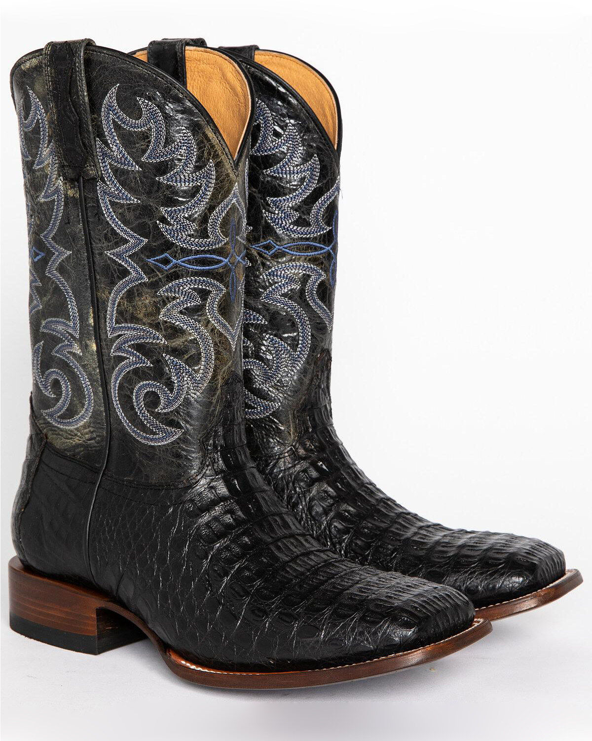 Cody James Men's Caiman Embroidered Exotic Boots - Broad Square Toe