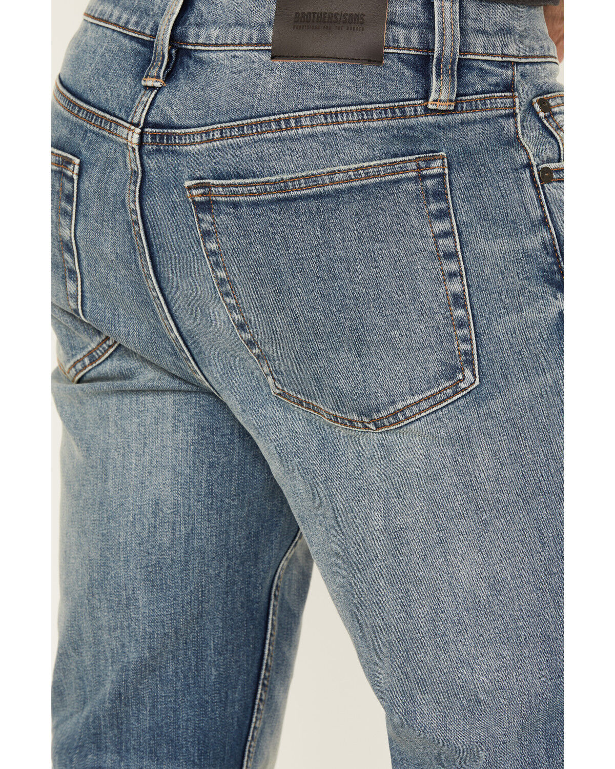 Brothers and Sons Men's Raptor Medium Wash Vintage Straight Stretch Denim Jeans