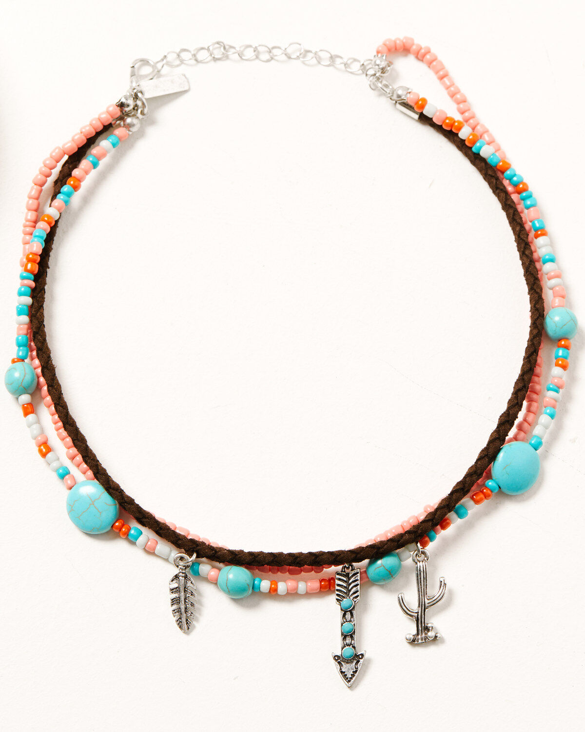 Shyanne Women's Layered Turquoise Beaded Charm Necklace