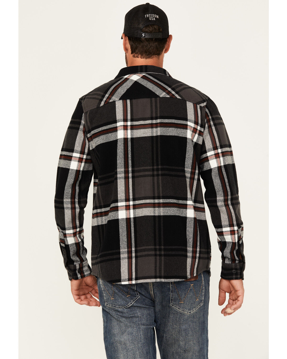 Brothers and Sons Men's Barrell Burley Plaid Print Long Sleeve Button-Down Flannel Shirt