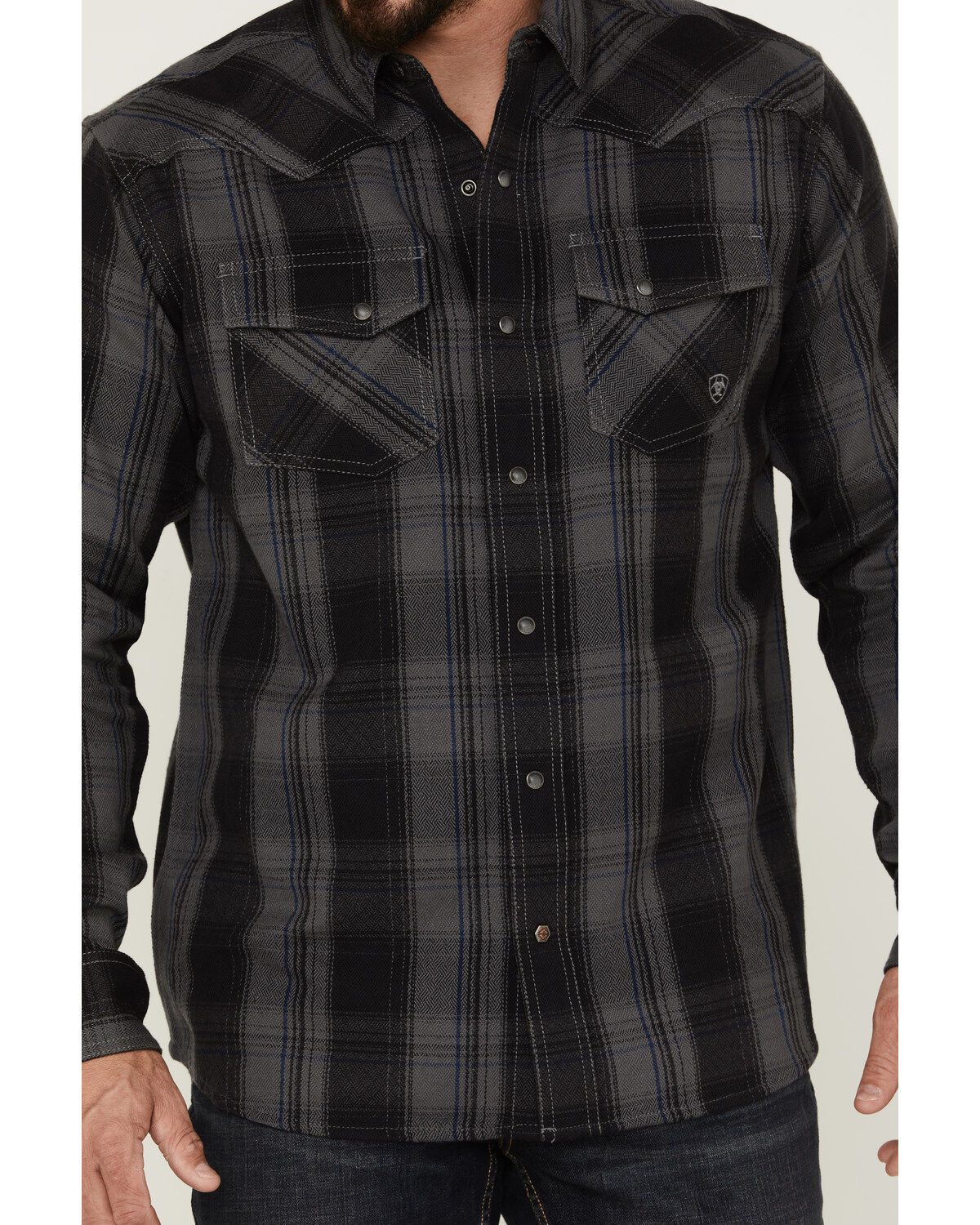 Ariat Men's Harrold Plaid Long Sleeve Snap Western Flannel Shirt