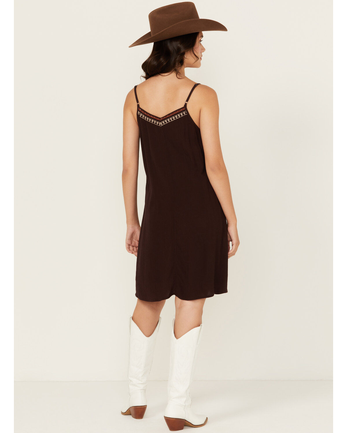 Shyanne Women's Embroidered Fringe Sleeveless Mini Dress