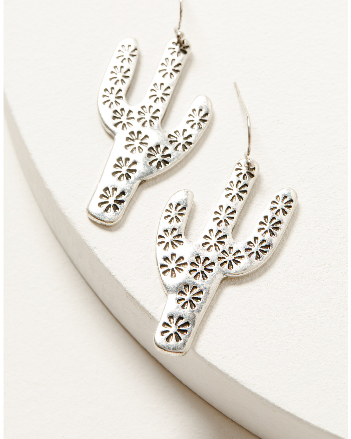 Shyanne Women's Oversized Floral Pressed Cactus Earrings