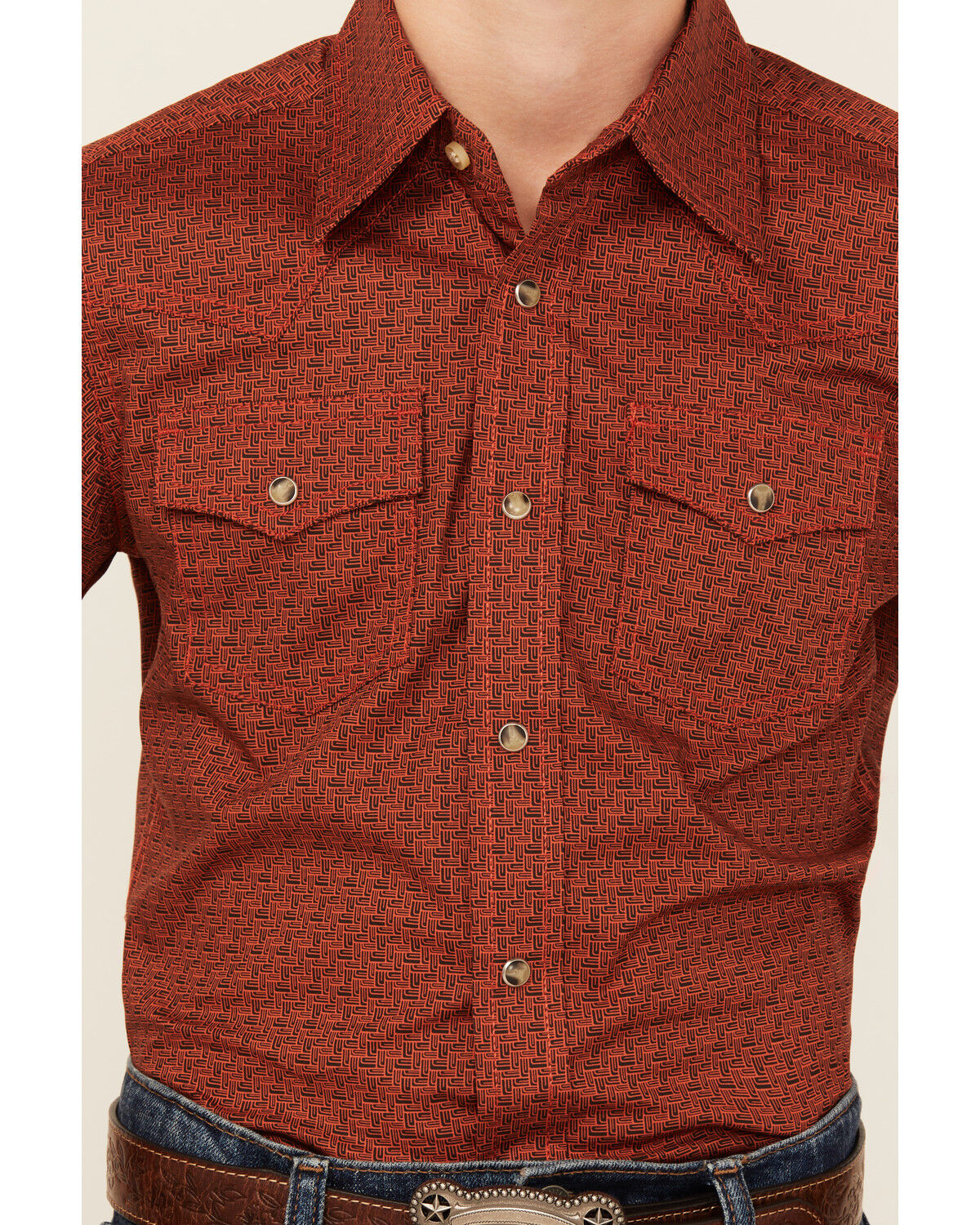 Wrangler Boys' Checkered Print Long Sleeve Snap Stretch Western Shirt