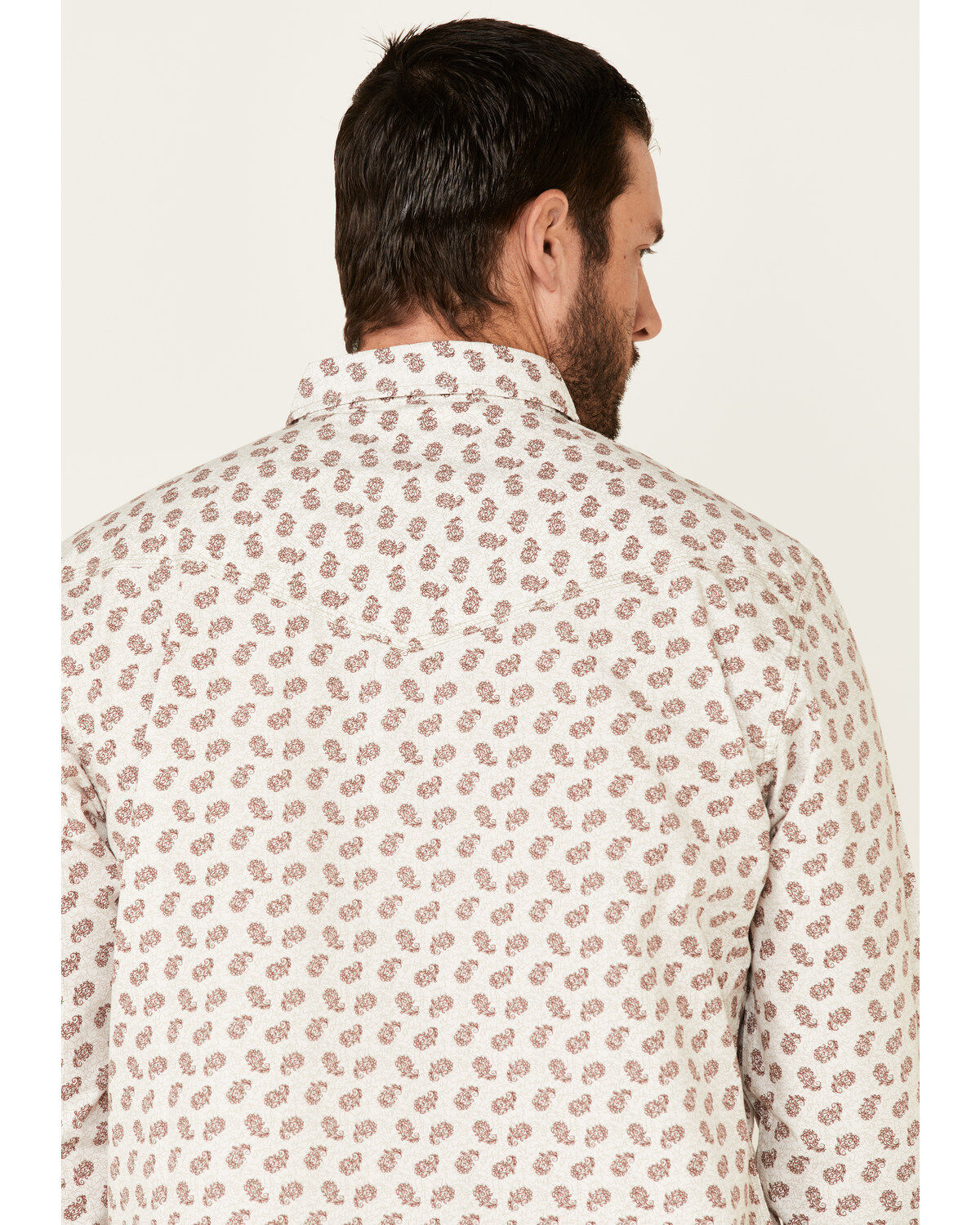 Moonshine Spirit Men's Tan Micro Paisley Print Long Sleeve Western Shirt