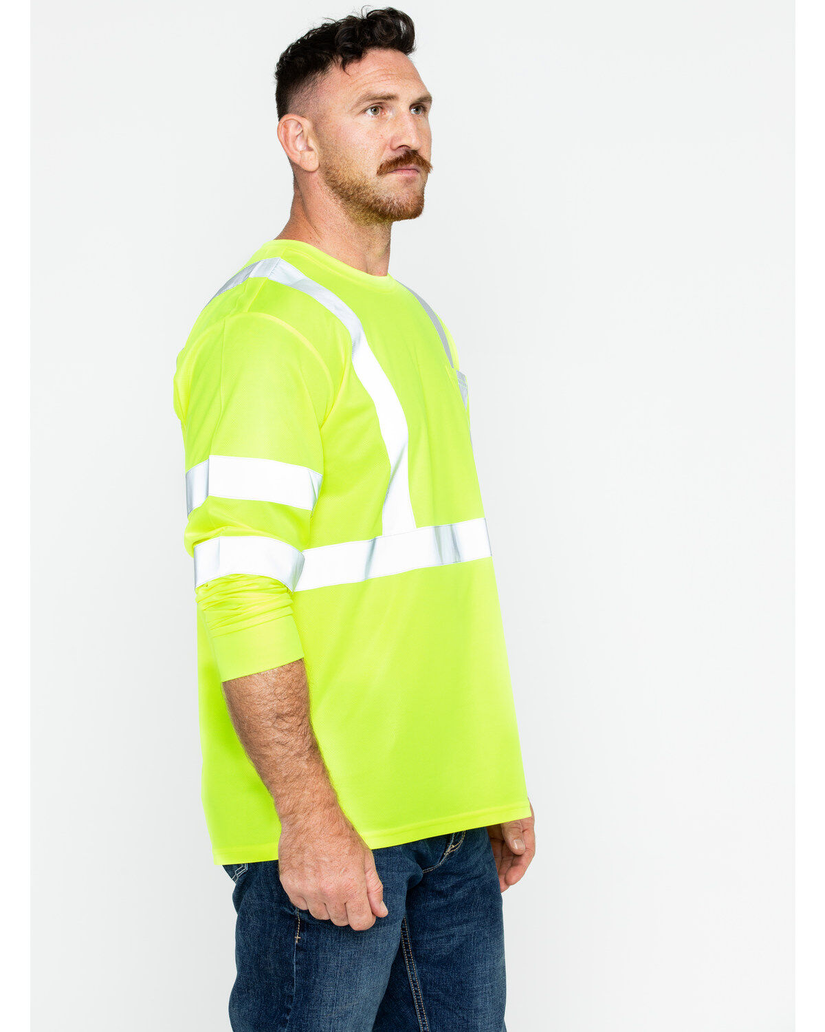 Hawx Men's Hi-Vis Reflective Long Sleeve Work Tee - Big & Tall
