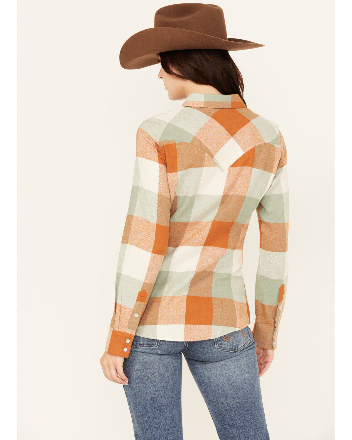 Wrangler Retro Women's Boot Barn Exclusive Plaid Print Long Sleeve Pearl Snap Flannel Shirt