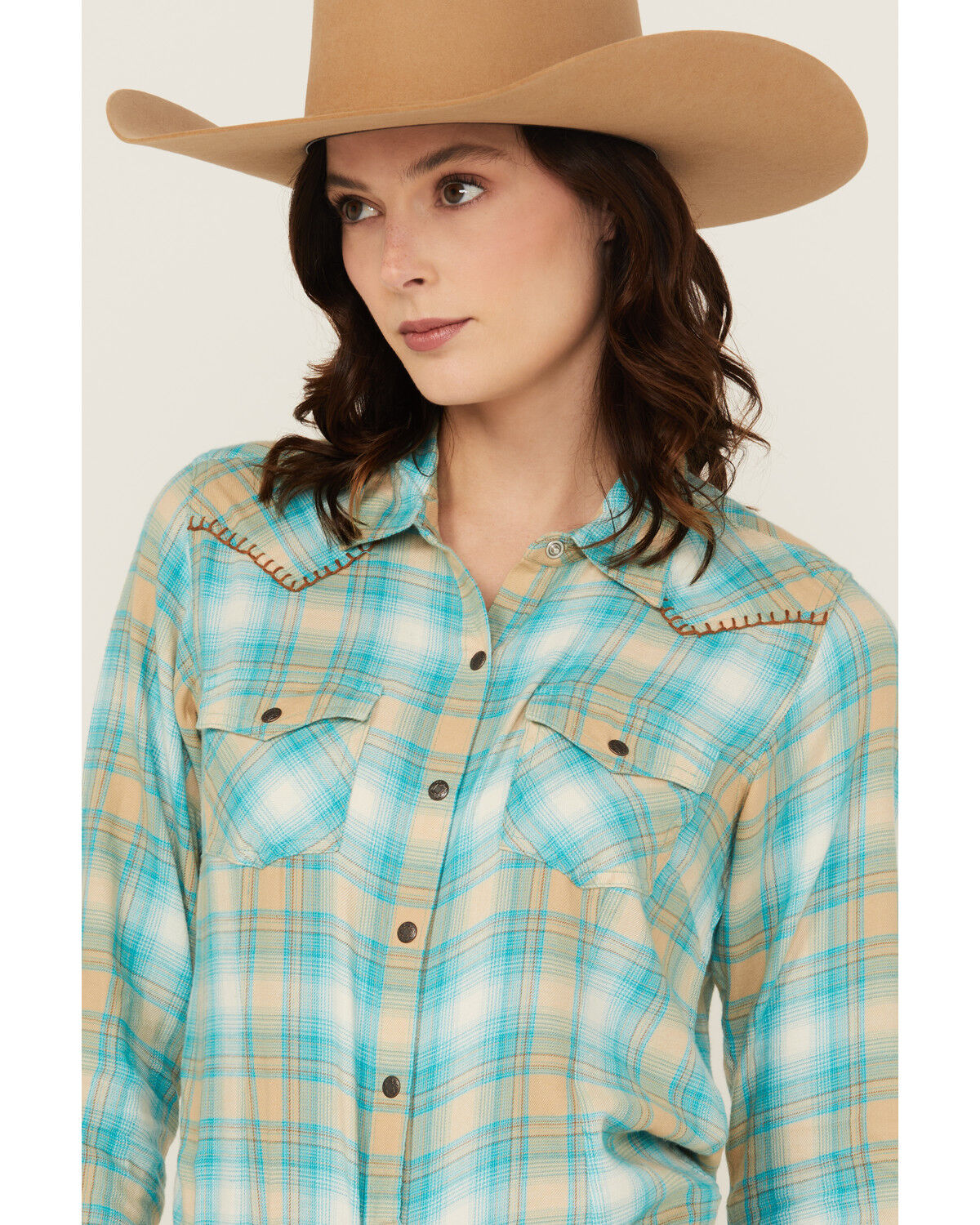 Ariat Women's Plaid Print Long Sleeve Snap Western Shirt