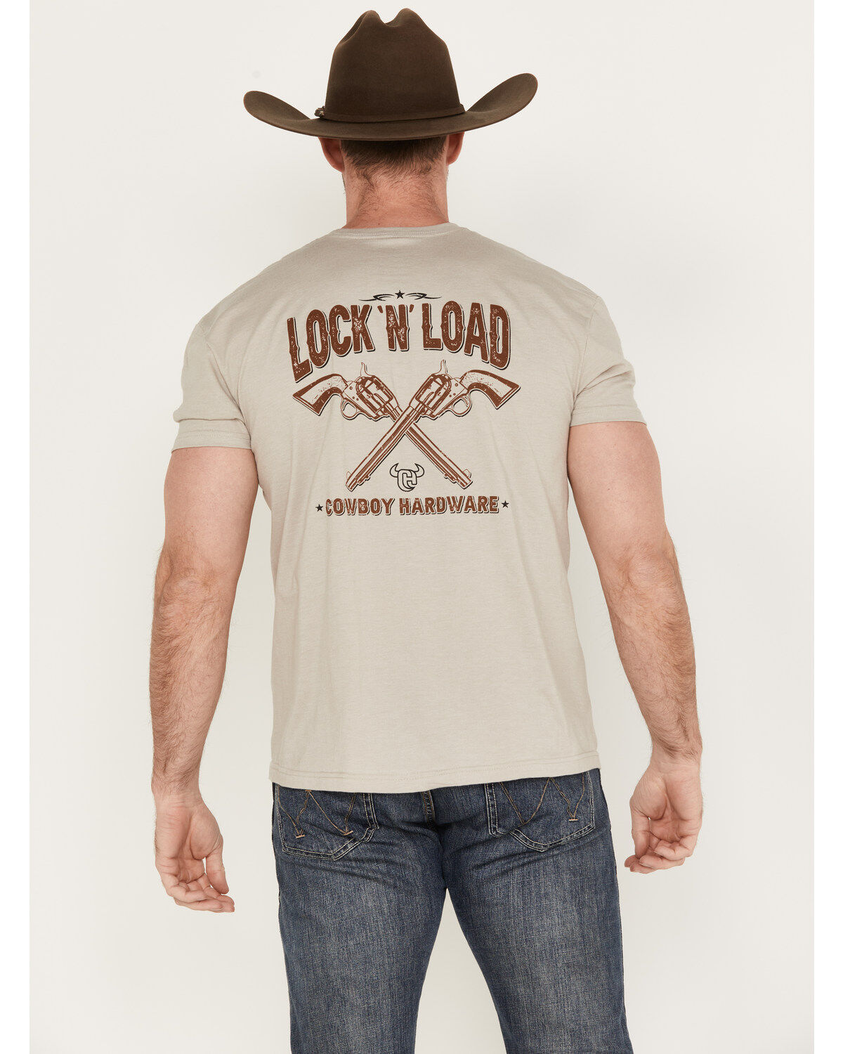 Cowboy Hardware Men's Lock N' Load Short Sleeve Graphic T-Shirt
