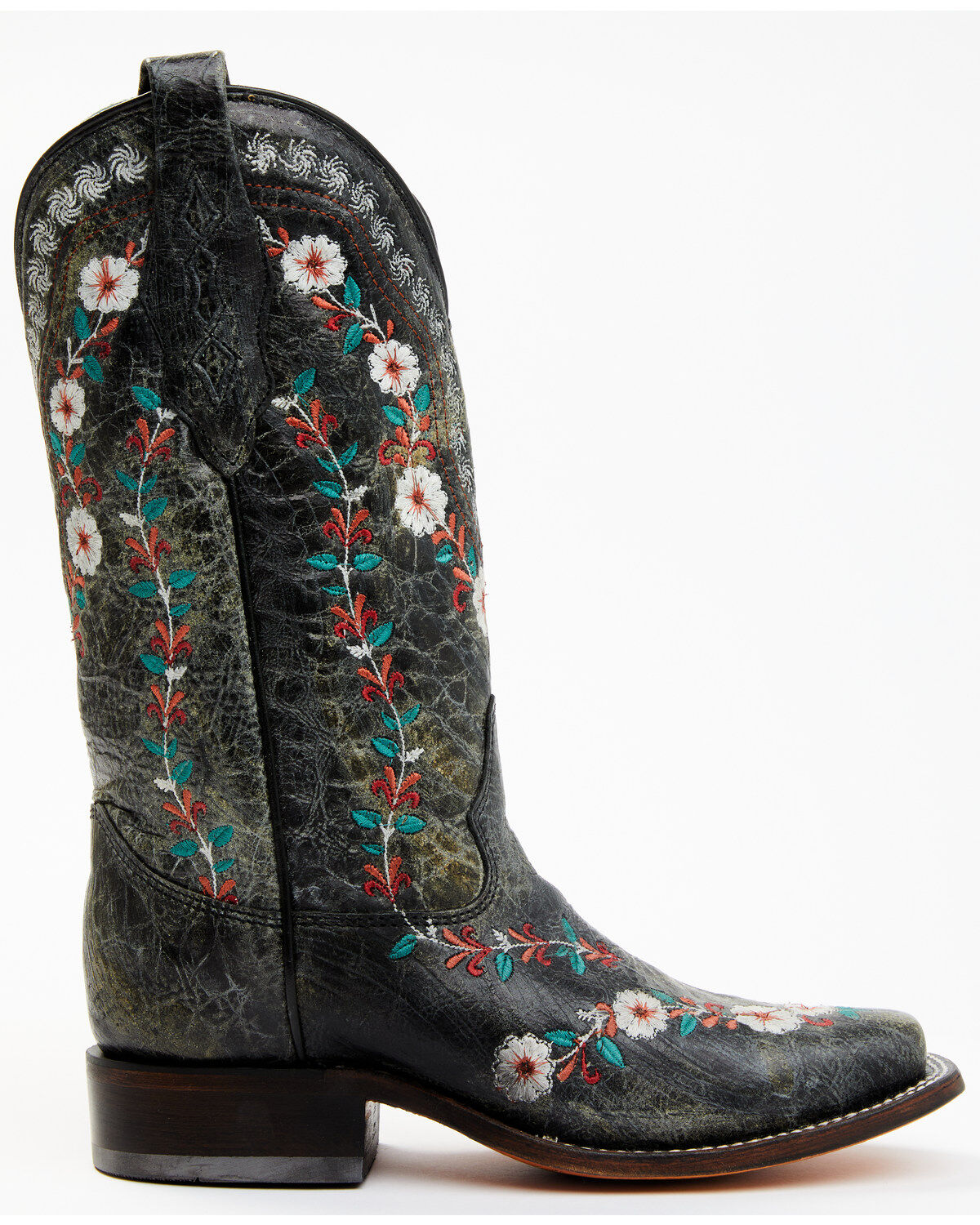Corral Women's Floral Blacklight Western Boots - Square Toe
