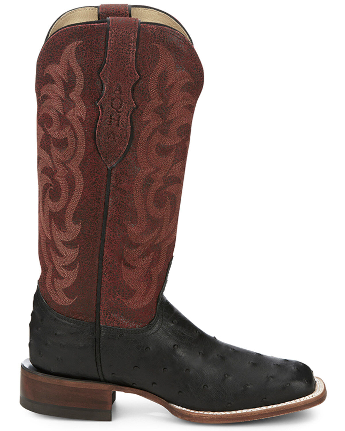 Justin Women's Exotic Full Quill Ostrich Western Boots - Broad Square Toe