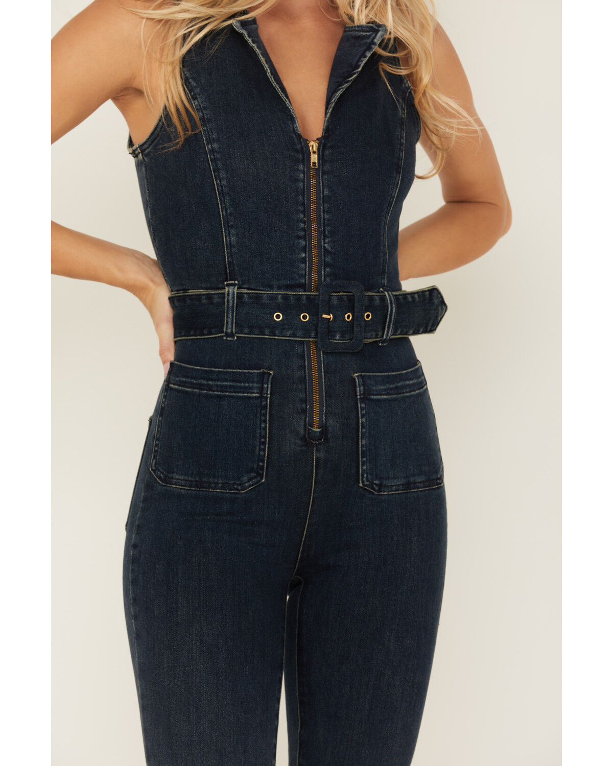 Show Me Your Mumu Women's Jacksonville Dark Wash Denim Jumpsuit