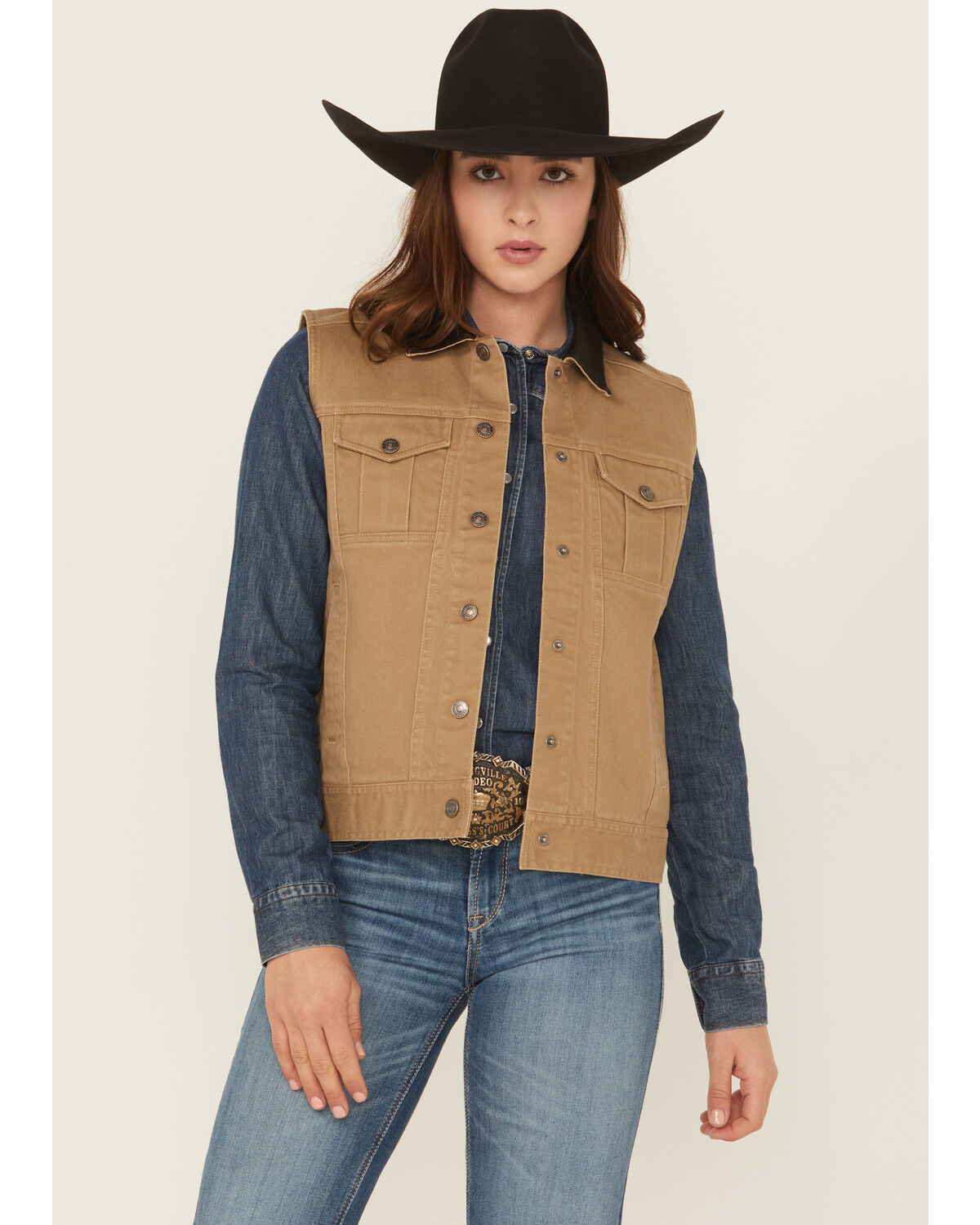 Shyanne Women's Twill Button-Down Utility Vest