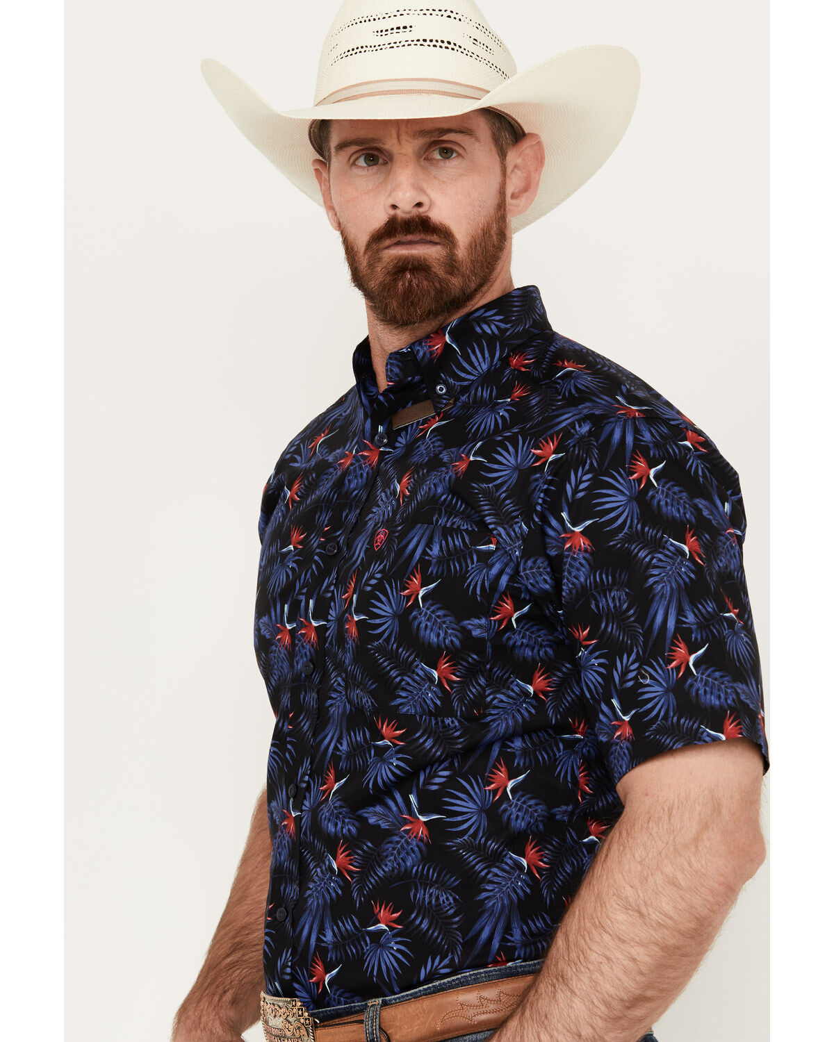 Ariat Men's Ike Fitted Short Sleeve Button Down Western Shirt
