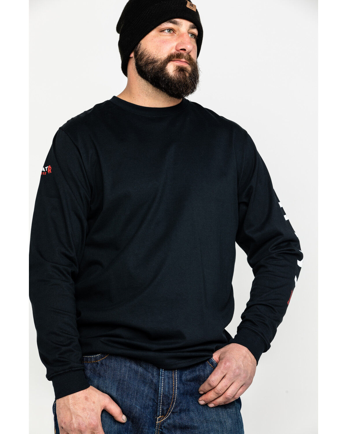 Ariat Men's FR Roughneck Skull Logo Crew Long Sleeve Work T-Shirt