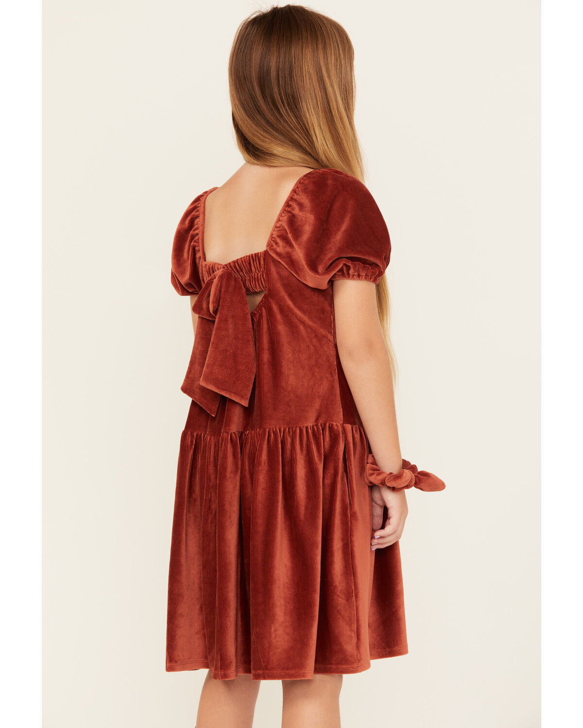 Shyanne Girls' Corduroy Puff Sleeve Dress