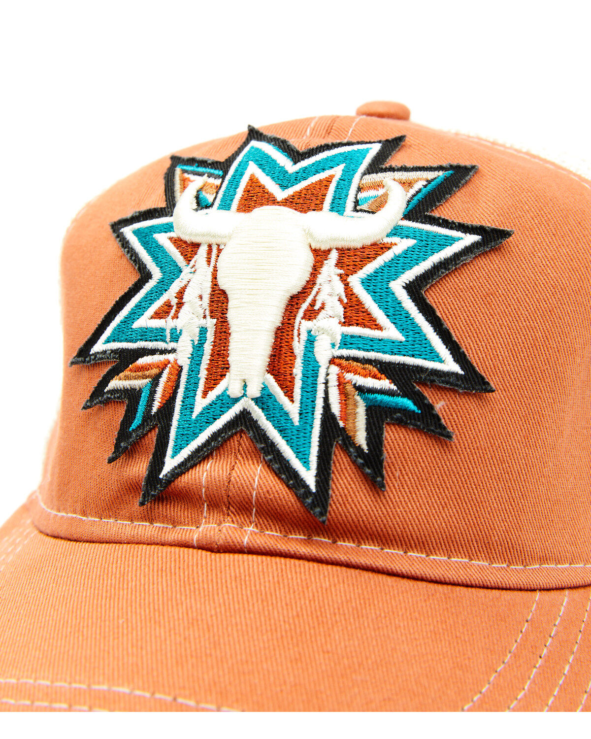 Shyanne Women's Southwestern Steerhead Embroidered Patch Mesh-Back Ball Cap