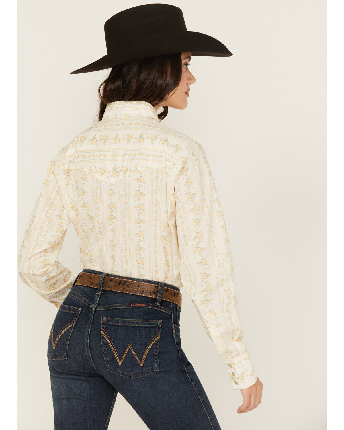 Cowboygirl by Jenna Paulette Women's Wallpaper Print Long Sleeve Pearl Snap Western Shirt