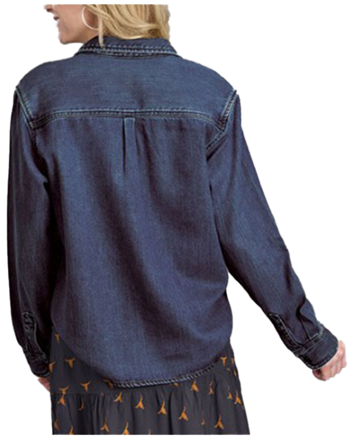 Stetson Women's Dark Wash Denim Long Sleeve Snap Western Shirt