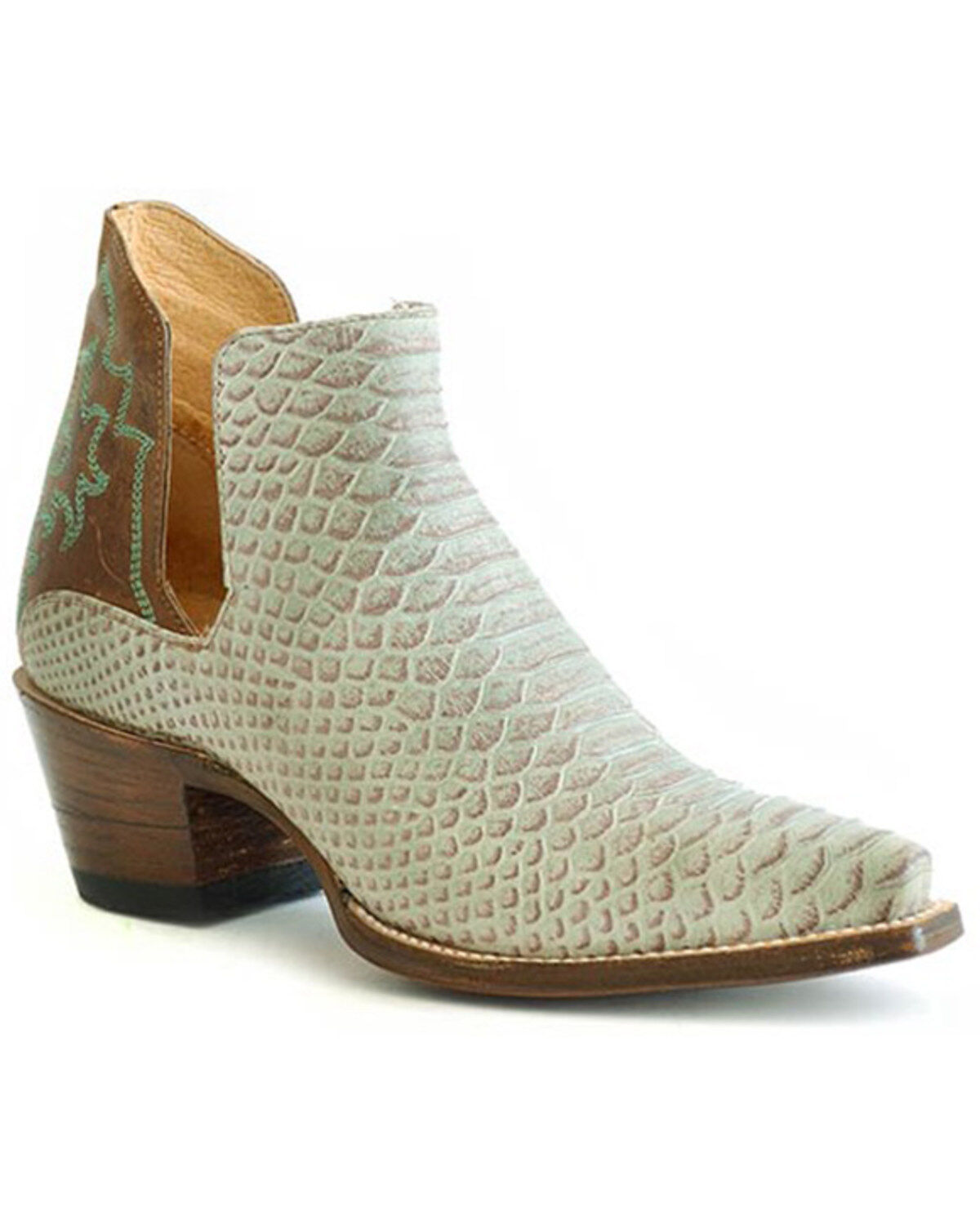 Roper Women's Allure Python Print Embossed Western Fashion Booties - Snip Toe