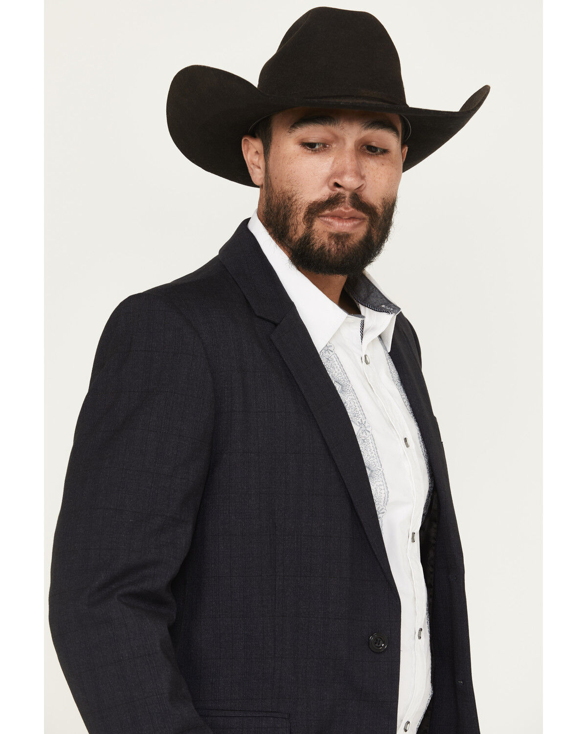 Panhandle Men's Tonal Plaid Print Slim Sportcoat