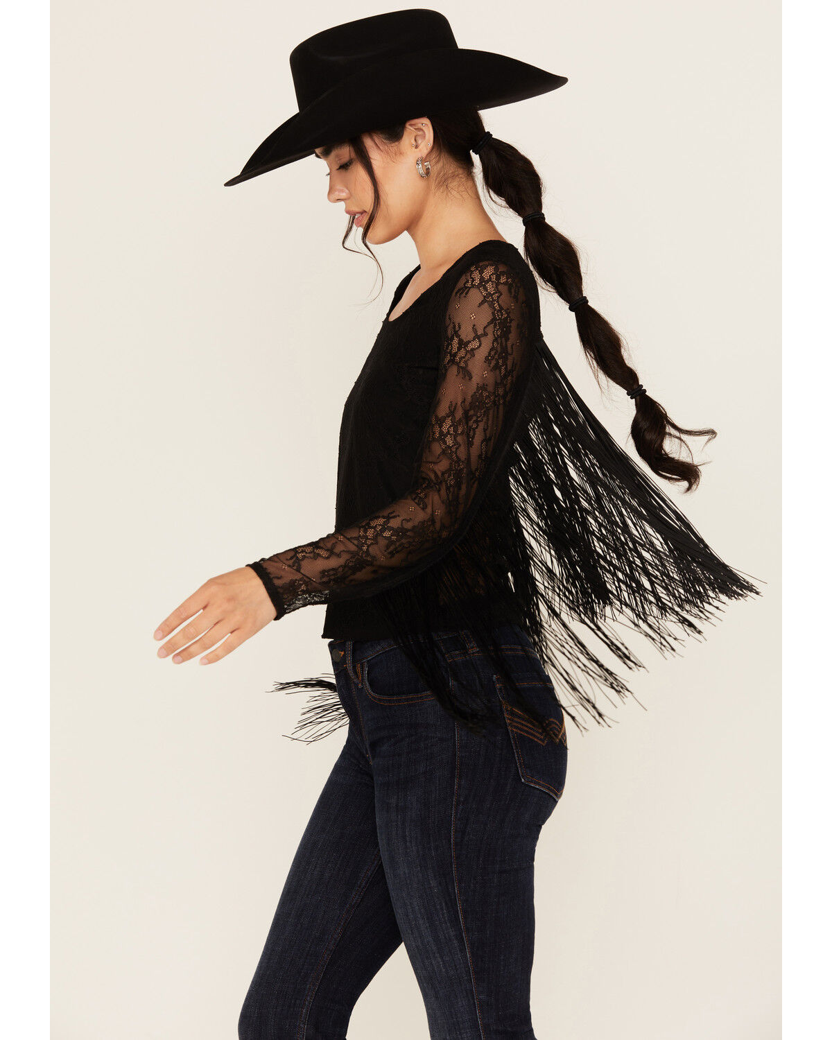 Idyllwind Women's Russello Lace Fringe Long Sleeve Shirt