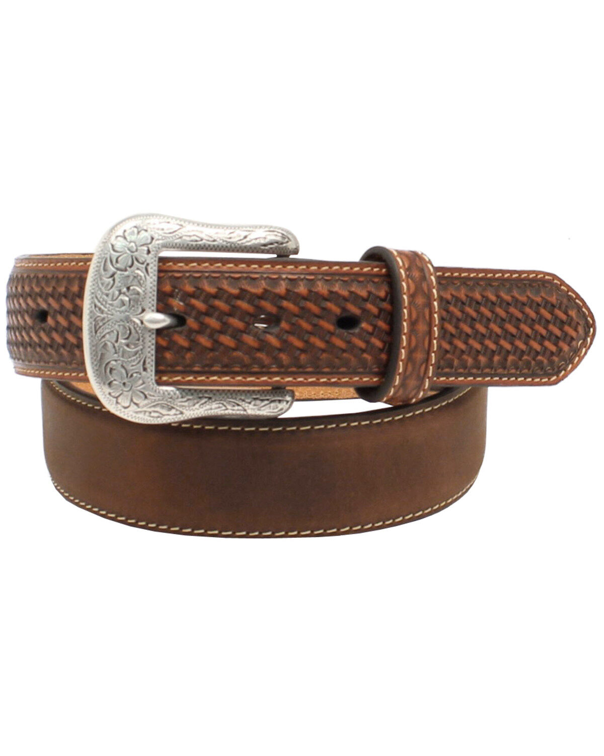 Ariat Men's Basketweave Embellished Leather Belt