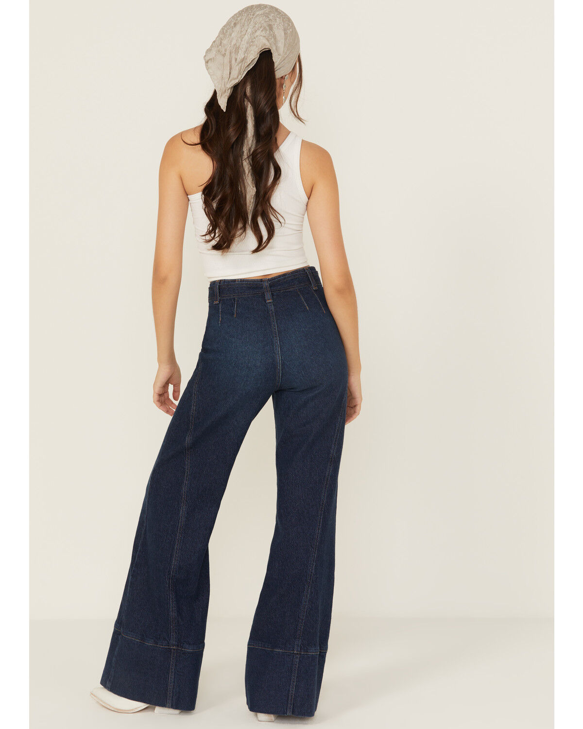 Free People Women's Ryla Dark Wash High Rise Flare Stretch Denim Jeans