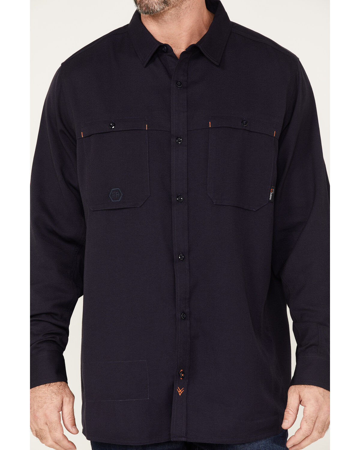 Hawx Men's FR Vented Solid Long Sleeve Button-Down Work Shirt