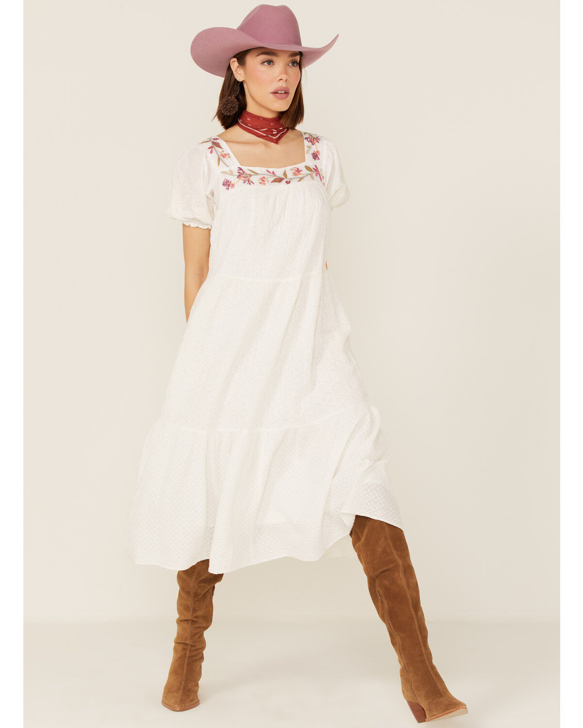 Johnny Was Women's Viviana Embroidered Midi Dress