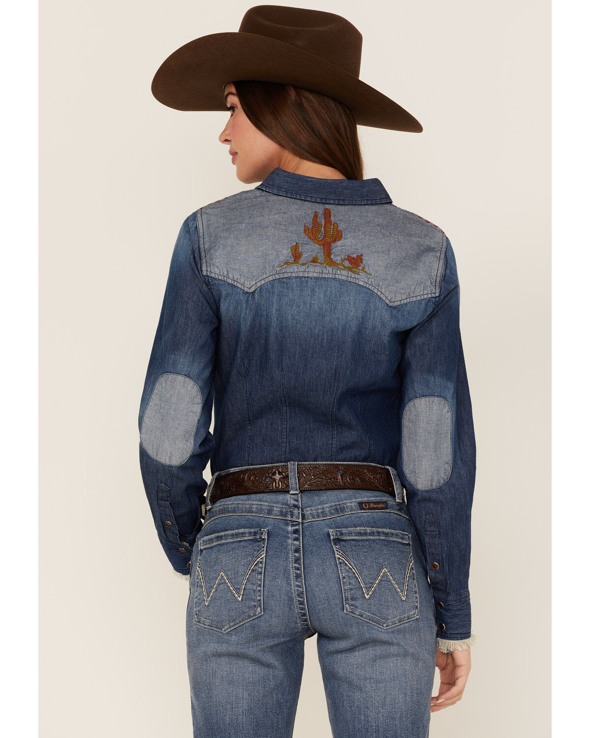 Tasha Polizzzi Women's Arizona Denim Embroidered Shirt