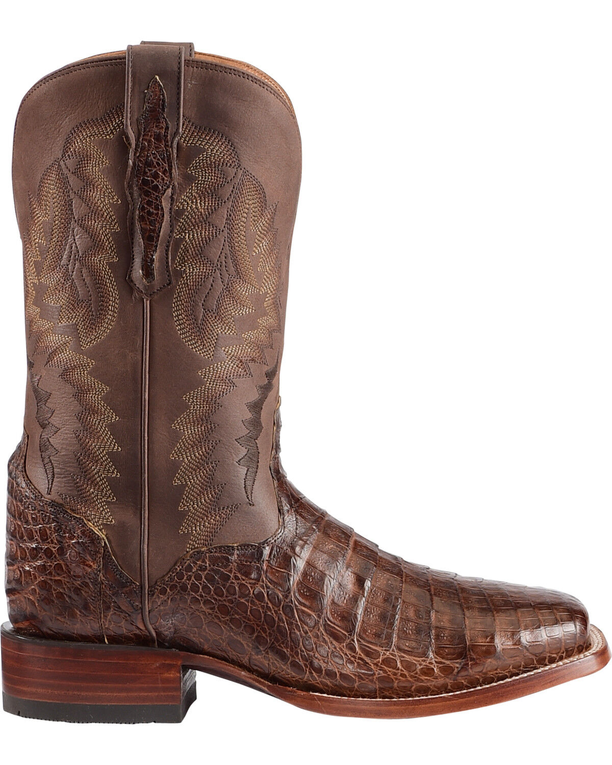El Dorado Men's Handmade Caiman Belly Stockman Boots - Broad Square Toe