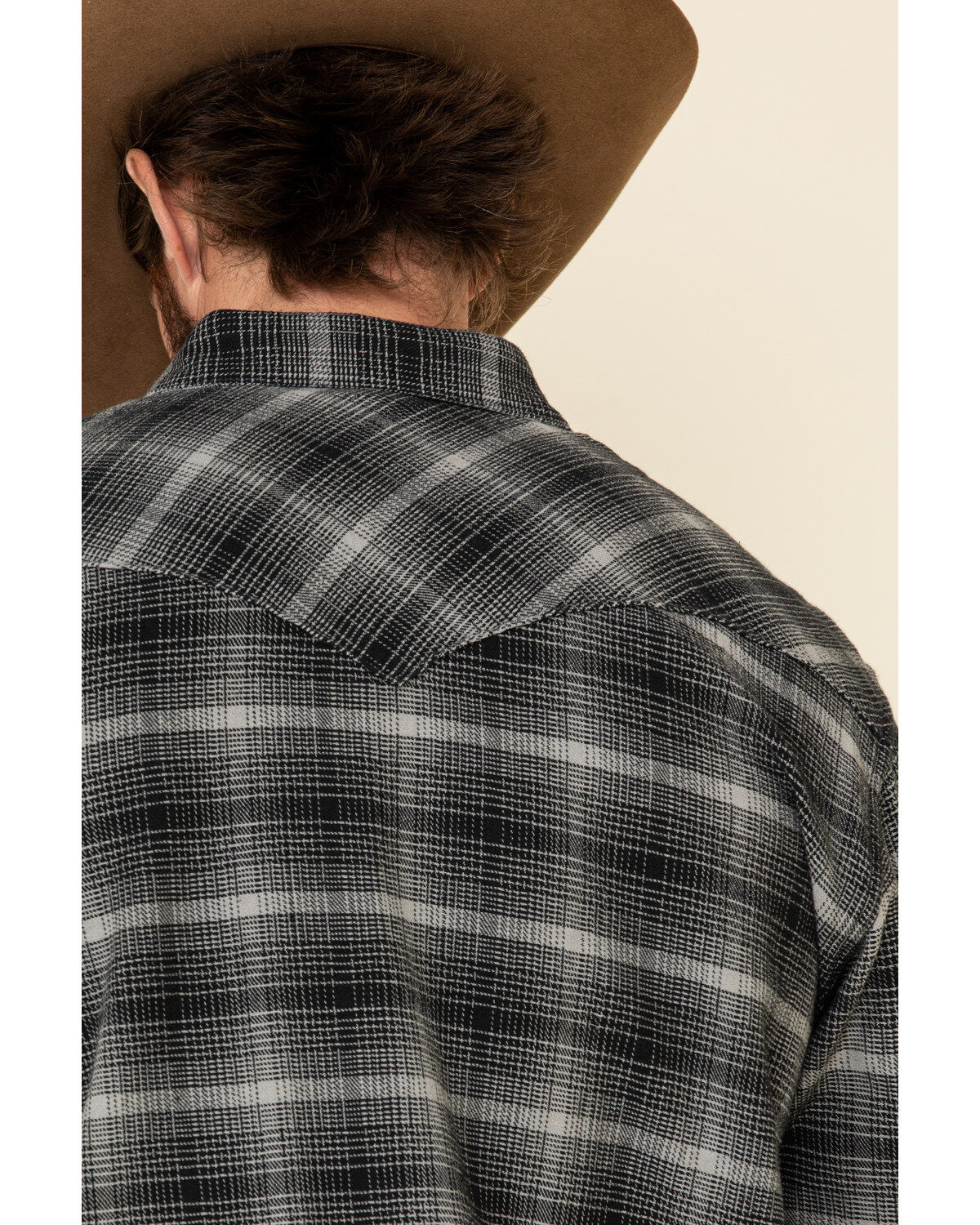 Resistol Men's Gray Simcoe Ombre Plaid Long Sleeve Western Shirt