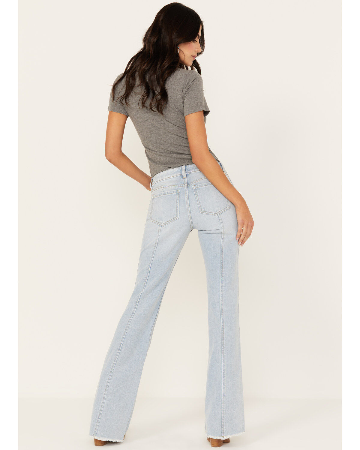 Shyanne Women's Light Wash Low Rise Seamed Bootcut Jeans