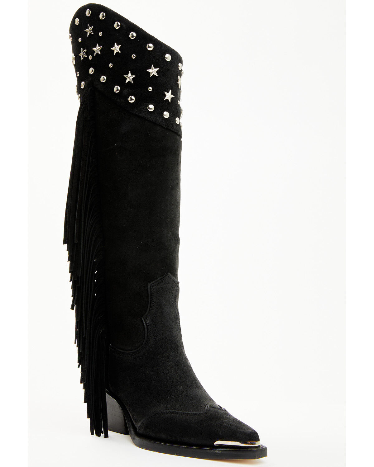 Wonderwest Women's Gloria Embellished Fringe Tall Western Boots - Snip Toe
