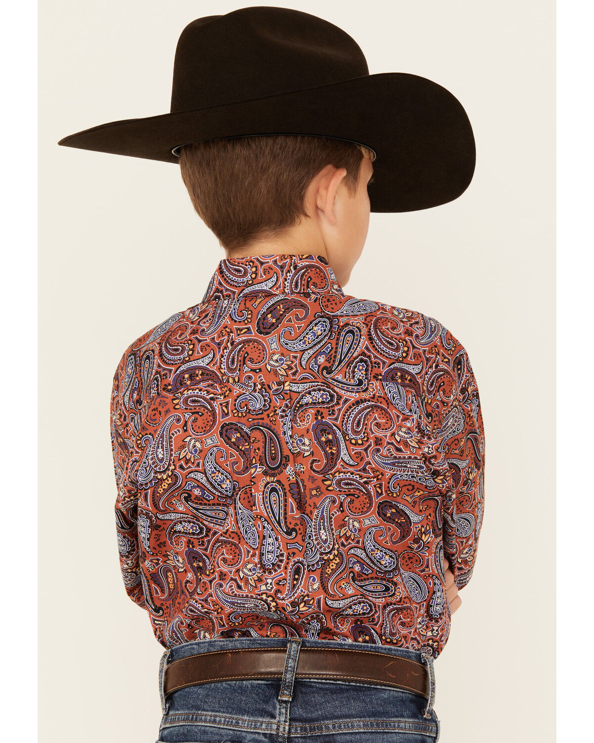 Cinch Boys' Paisley Print Long Sleeve Button-Down Western Shirt