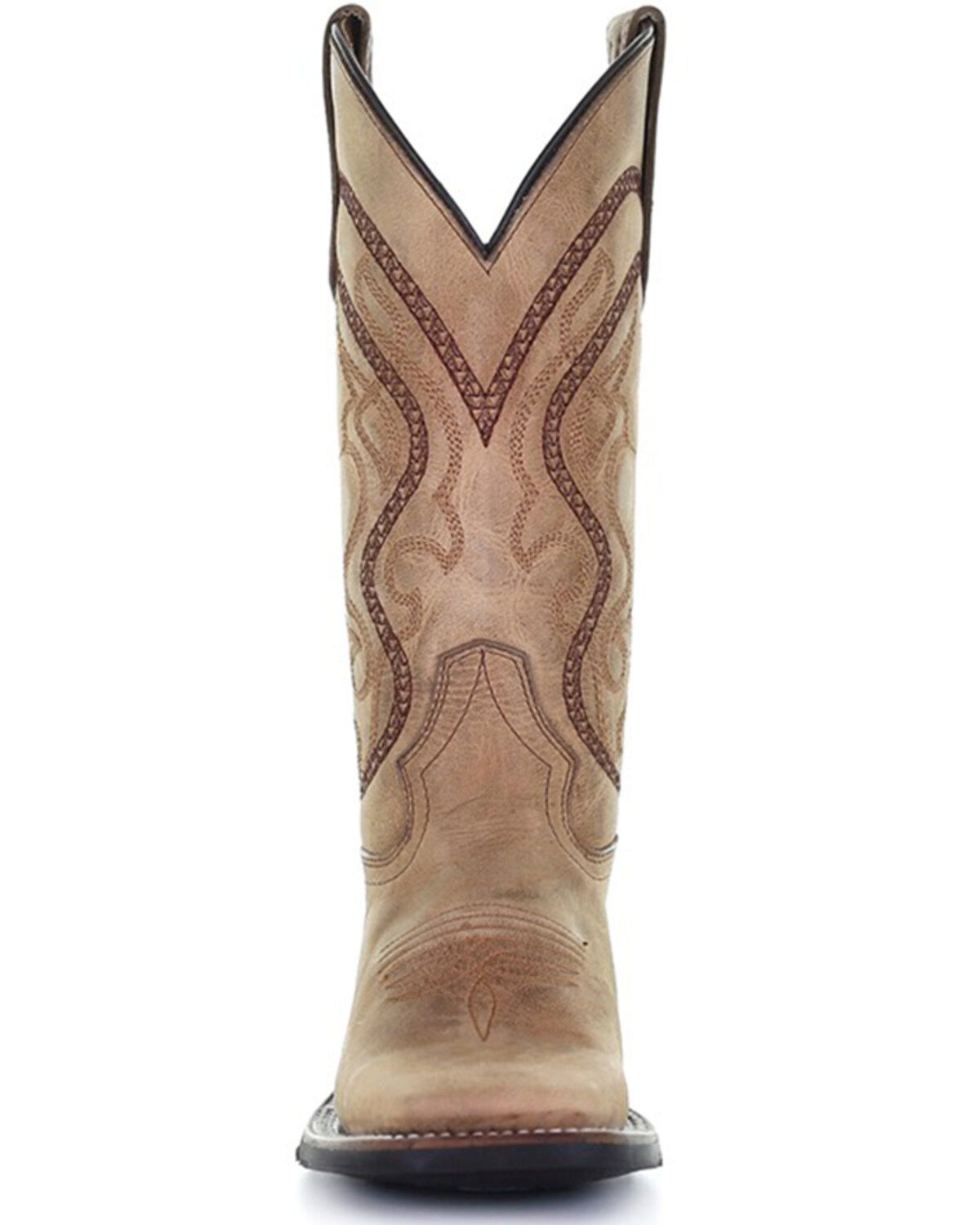 Circle G Women's Saddle Embroidered Leather Western Boot - Broad Square Toe