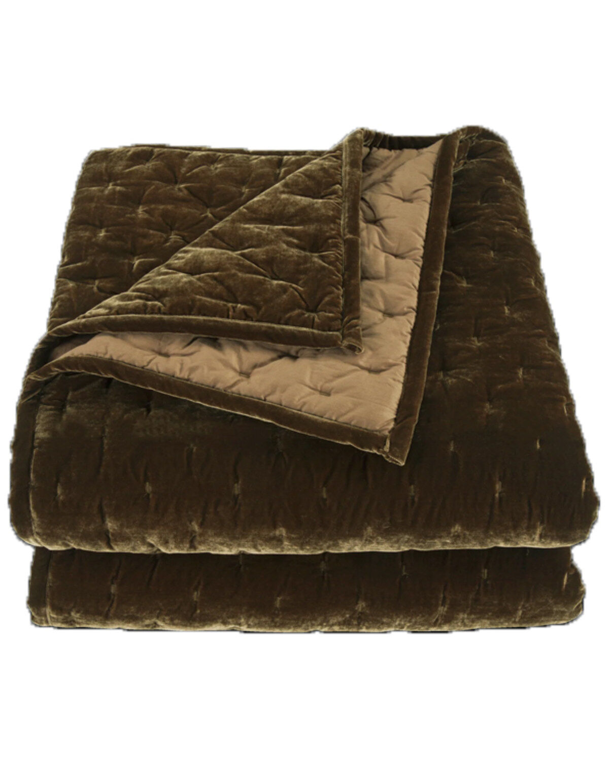 HiEnd Accents Green Stella Faux Silk Velvet 3-Piece King Quilt Set