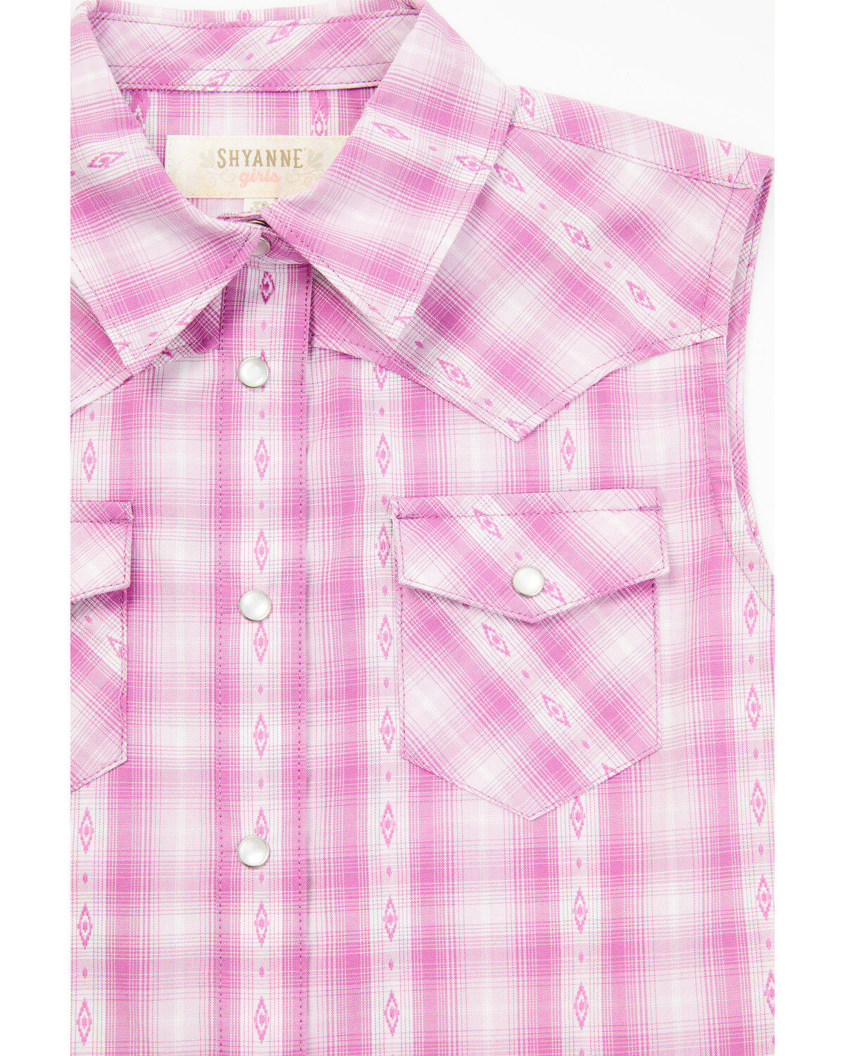 Shyanne Toddler Girls Dobby Striped Western Pearl Snap Shirt