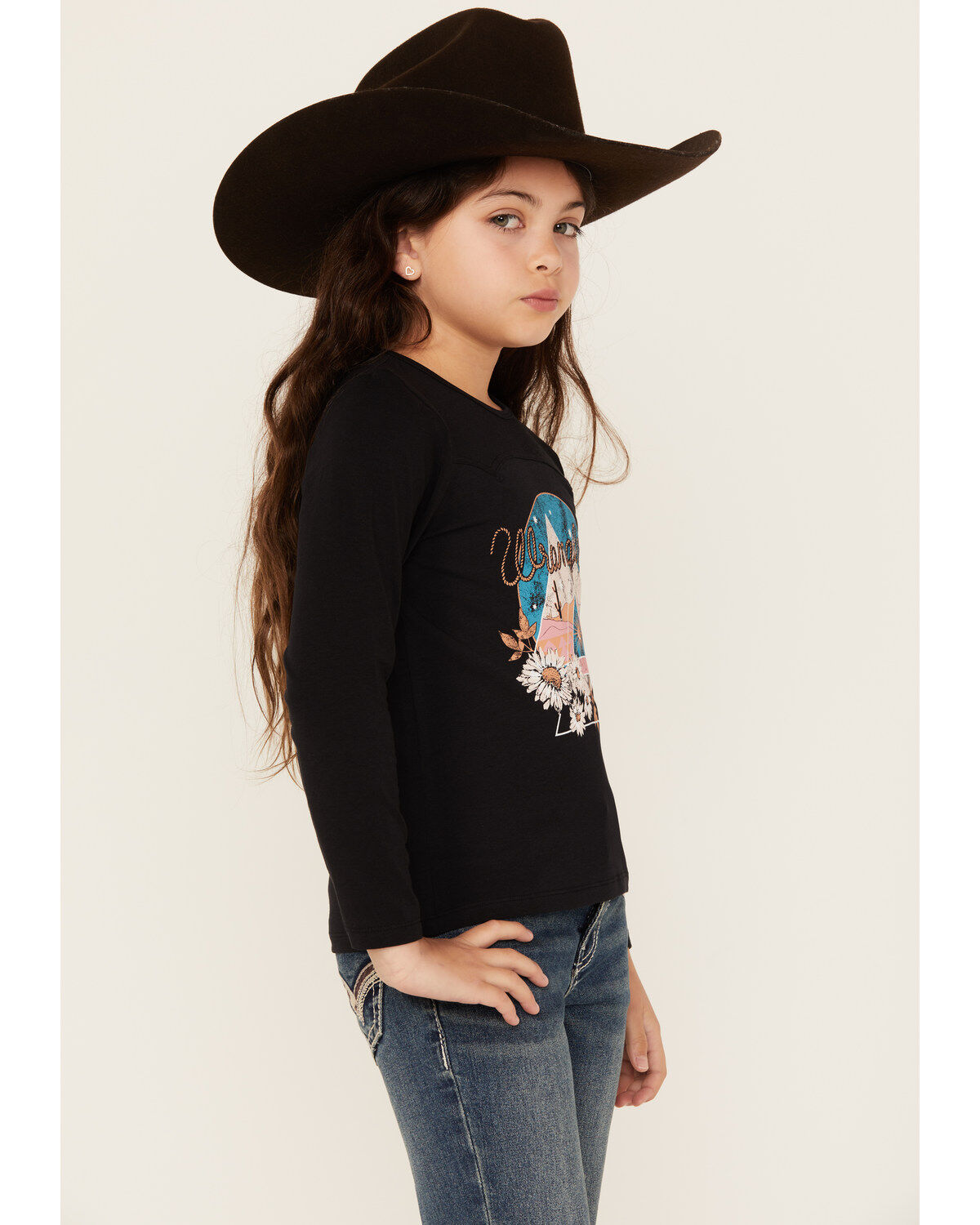 Wrangler Girls' Desert Scene Long Sleeve Graphic T-Shirt