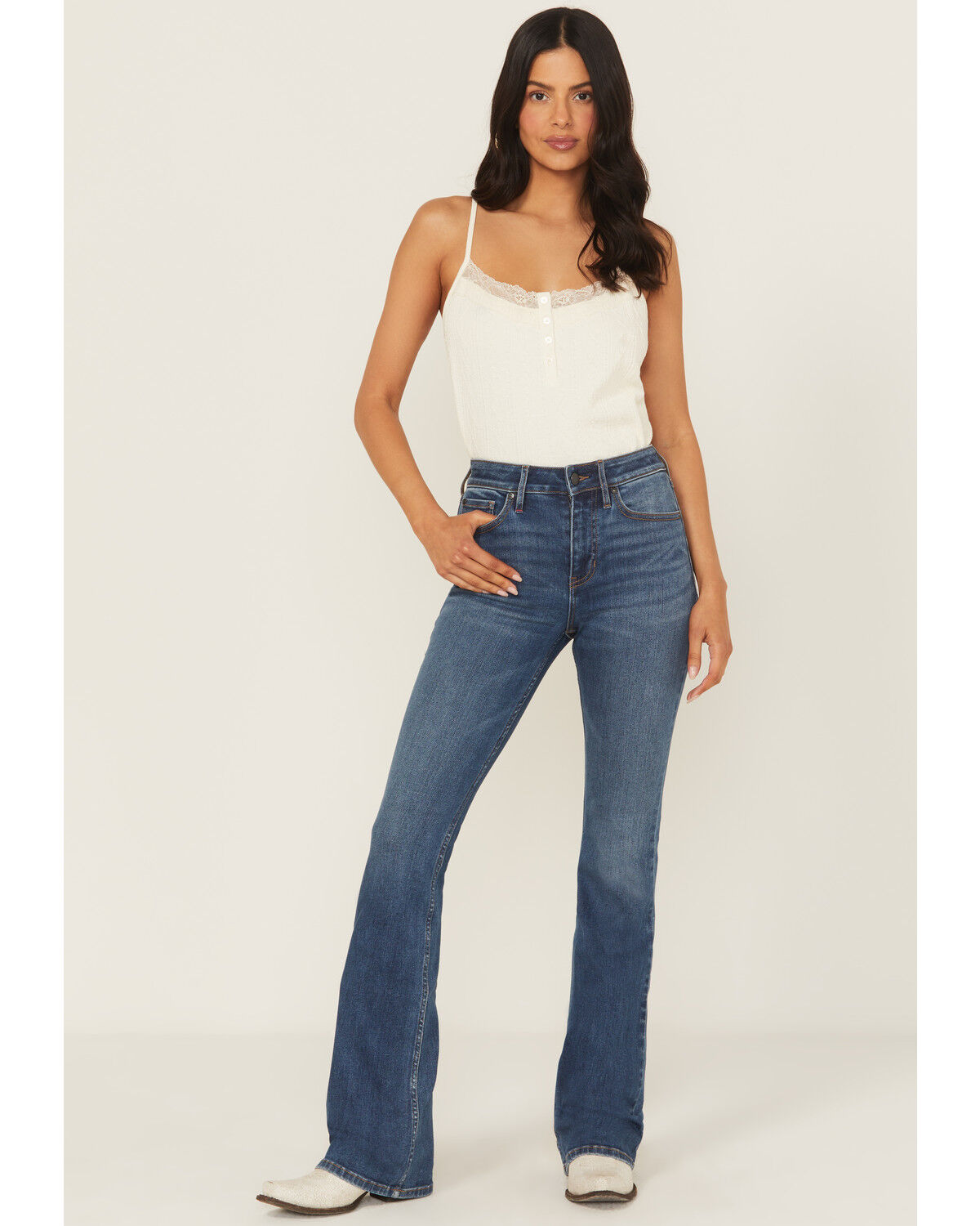 Idyllwind Women's Legend Medium Wash High Rise Bootcut Hold It In Extreme Stretch Denim Jeans